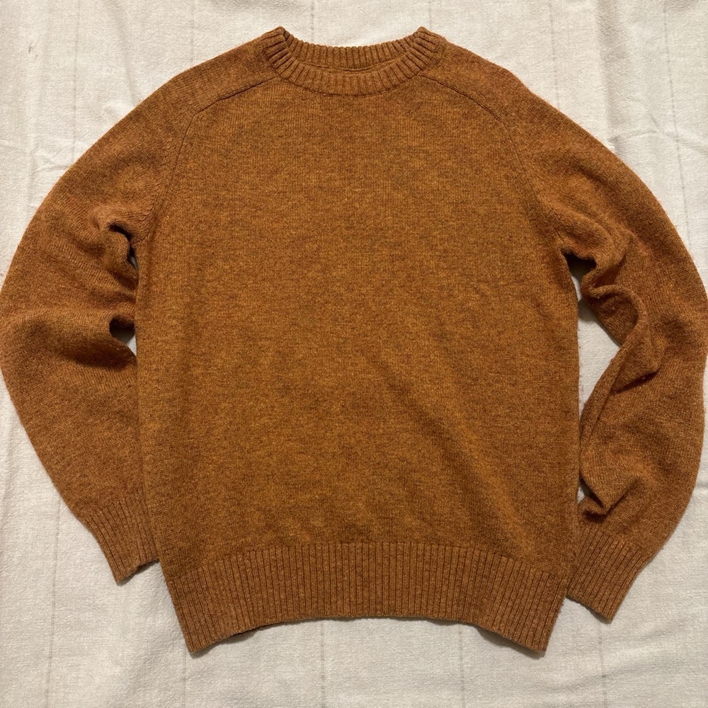 SOLD Ochre rust orange wool blend raglan sleeve sweater